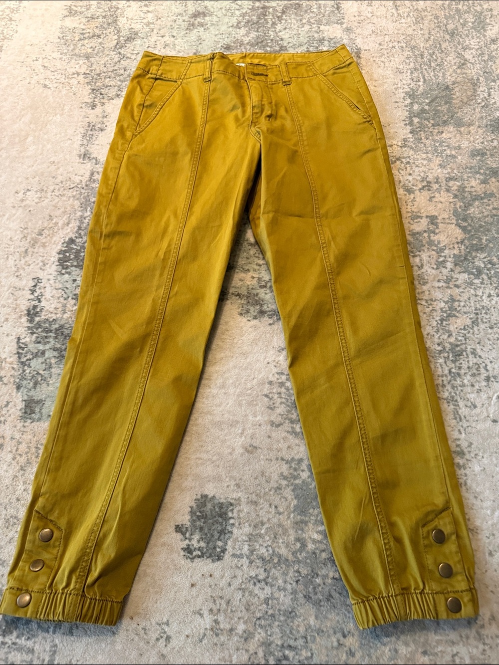 CAbi Mustard Yellow Tapered Utility Trousers, Size 6